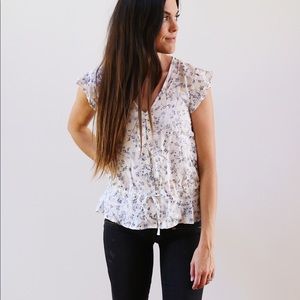 Vince Camuto Ethereal Dawn Floral Ruffle Blouse